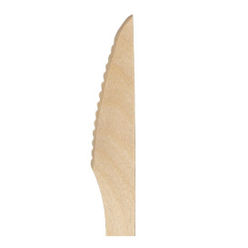 Couteau en Bois Jetable Emballée 16,5cm (25 Utés)