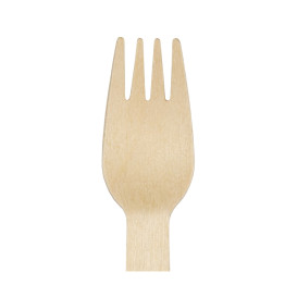 Fourchette en Bois Jetable Emballée 16cm (500 Utés)