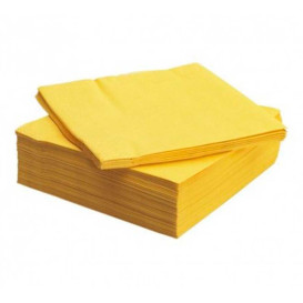 Serviette Papier Jaune 2E Molletonnée 33x33cm (1350 Utés)