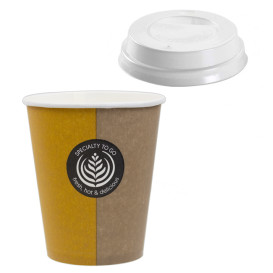 Papieren beker "Specialten" 6 Oz/180ml + Deksel Ø7,0cm (1000 stuks)