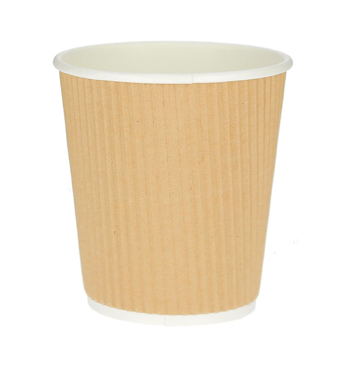Papieren beker "ribbel kraft" bruin 8 Oz/250ml Ø8cm (25 stuks) Papieren beker "ribbel kraft" bruin 8 Oz/250ml Ø8cm (25 stuks)