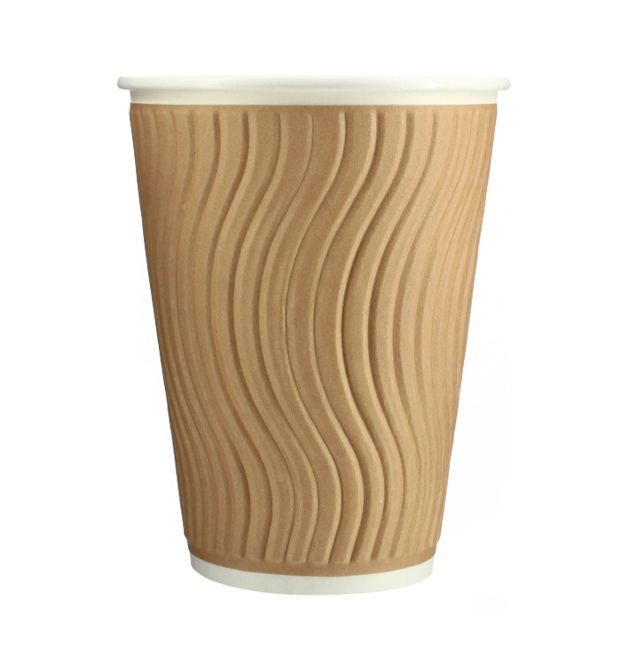 Papieren beker ribbel wand kraft 12 Oz/360ml Ø9,0cm (740 stuks) Papieren beker ribbel wand kraft 12 Oz/360ml Ø9,0cm (740 stuks)
