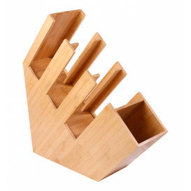 Organisateur Gobelet, Couvercle, Paille Bambou 14x50x50cm (2 Utés)