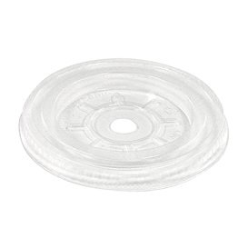 Plastic Deksel met gat PLA Plat transparant Ø7,8cm (3000 stuks)
