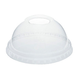 Couvercle Dôme avec passage PET Gobelet Ø7,8cm (50 Unités)