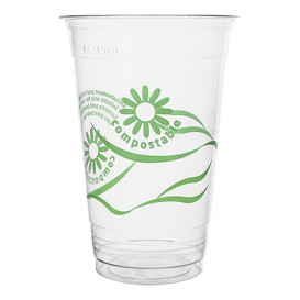 Stof gebaseerd op Maizena PLA beker "groen Spirit" transparant 330ml (50 stuks) 