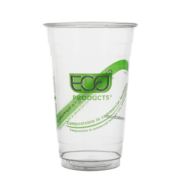 Stof gebaseerd op Maizena PLA beker "groen Stripe" 590ml (50 stuks) Stof gebaseerd op Maizena PLA beker "groen Stripe" 590ml (50 stuks)