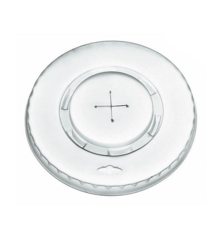 Couvercle Plat avec Croix PLA Transp. Ø9,5cm (100 Unités) Couvercle Plat avec Croix PLA Transp. Ø9,5cm (100 Unités)