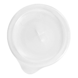 Plastic PS Deksel met rietsleuf Easen Open transparant Plat Ø8cm (100 stuks) 