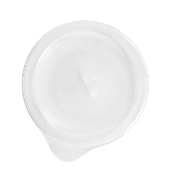 Plastic PS Deksel met rietsleuf Easen Open transparant Plat Ø8cm (1000 stuks) Plastic PS Deksel met rietsleuf Easen Open transparant Plat Ø8cm (1000 stuks)