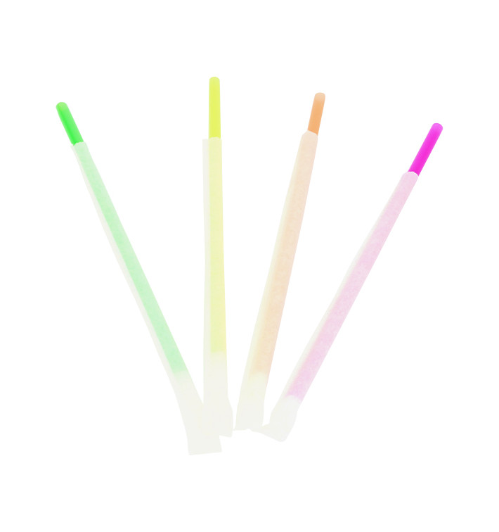 Pailles Emballées Fluorescentes Ø6mm 20cm (10.000 Utés) Pailles Emballées Fluorescentes Ø6mm 20cm (10.000 Utés)
