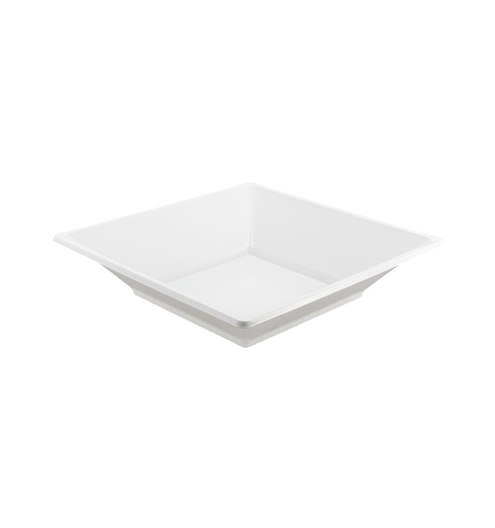 Assiette Plastique Carrée Creuse Blanche 170mm (6 Utés)