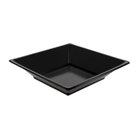 Plastic bord Diep Vierkant zwart 17 cm (6 stuks) 