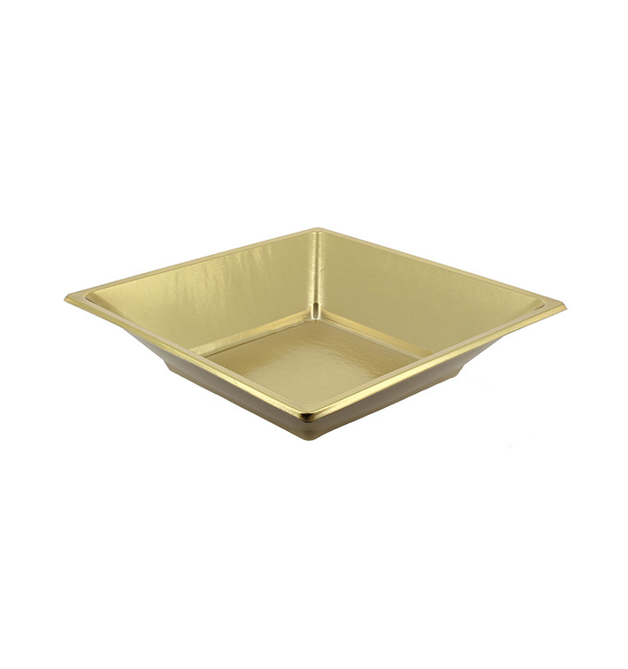 Assiette Plastique Carrée Creuse Dore 180mm (750 Utés) Assiette Plastique Carrée Creuse Dore 180mm (750 Utés)