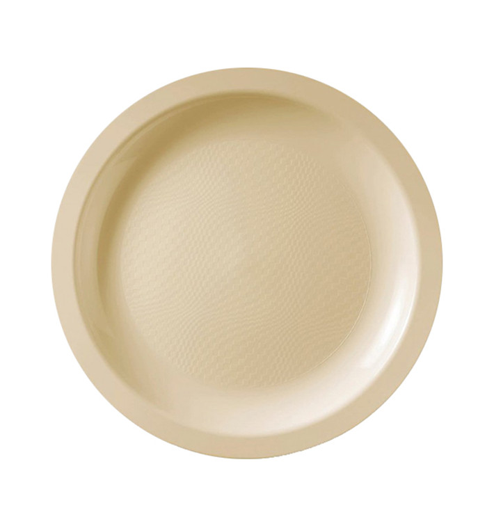 Plastic bord Plat crème "Rond vormig" PP Ø18,5 cm (600 stuks)