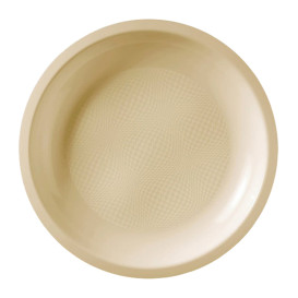 Assiette Plastique Réutilisable Plate Crème PP Ø220mm (50 Utés)