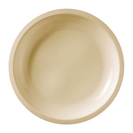 Assiette Plastique Réutilisable Plate Crème PP Ø220mm (600 Utés)