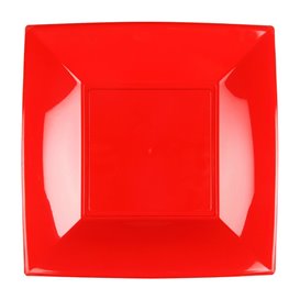 Assiette Plastique Réutilisable Plate Rouge PP 180mm (300 Utés)