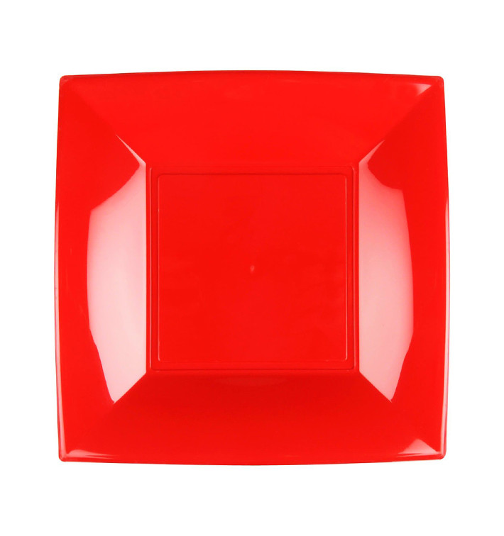 Plastic bord Plat rood "Nice" PP 23 cm (25 stuks) Plastic bord Plat rood "Nice" PP 23 cm (25 stuks)