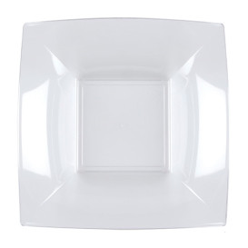 Assiette Plastique Réutilisable Creuse Transp. PS 180mm (25 Utés)