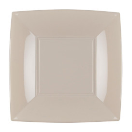 Plastic bord Plat beige "Nice" PP 18 cm (25 stuks) 