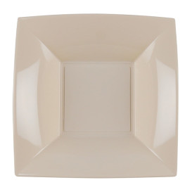 Assiette Plastique Réutilisable Creuse Beige PP 180mm (300 Utés)