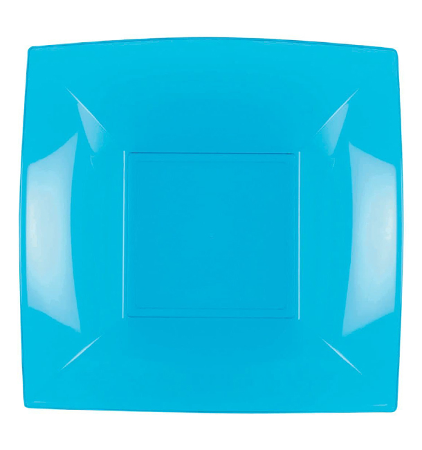 Assiette Plastique Réutilisable creuse Turquoise PP 180mm (300 Utés)
