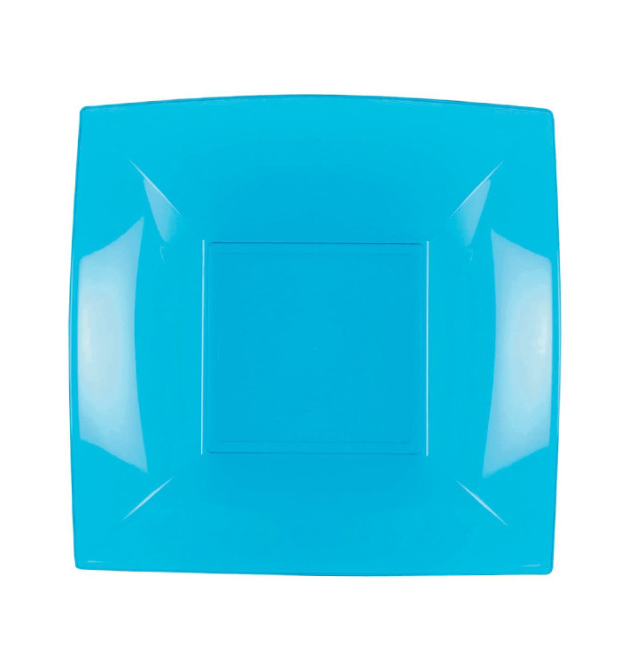 Assiette Plastique Réutilisable creuse Turquoise PP 180mm (300 Utés)