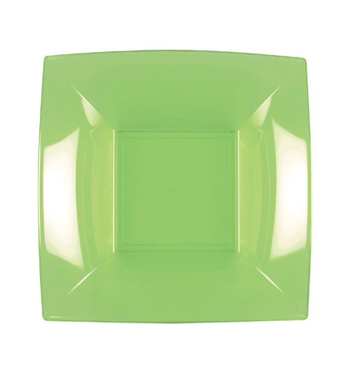 Plastic bord Diep limoengroen "Nice" PP 18 cm (25 stuks) Plastic bord Diep limoengroen "Nice" PP 18 cm (25 stuks)