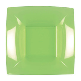 Assiette Plastique Réutilisable Creuse Vert citron PP 180mm (300 Utés)