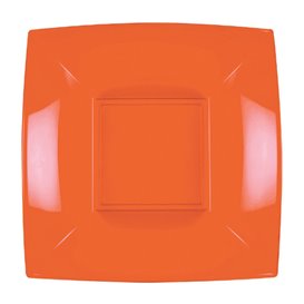 Plastic bord Diep oranje "Nice" PP 18 cm (25 stuks) 