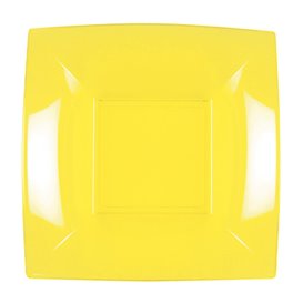 Assiette Plastique Réutilisable Plate Jaune PP 180mm (25 Utés)