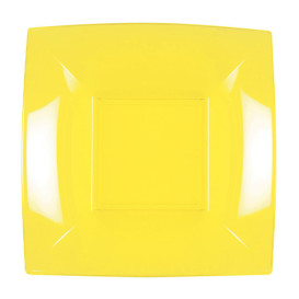 Assiette Plastique Réutilisable Plate Jaune PP 180mm (25 Utés)