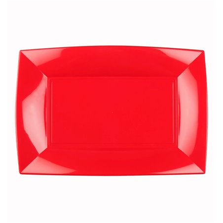 Plastic dienblad microgolfbaar rood "Nice" 28x19cm (240 stuks)
