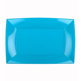 Plateau Plastique Turquoise Nice PP 280x190mm (12 Utés)