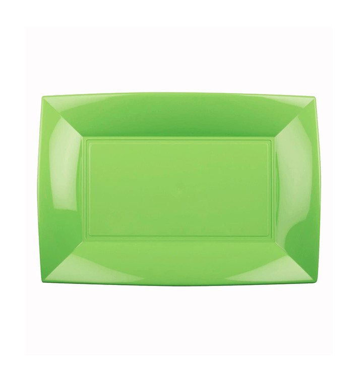 Plateau Plastique Vert citron Nice PP 280x190mm (240 Utés) Plateau Plastique Vert citron Nice PP 280x190mm (240 Utés)