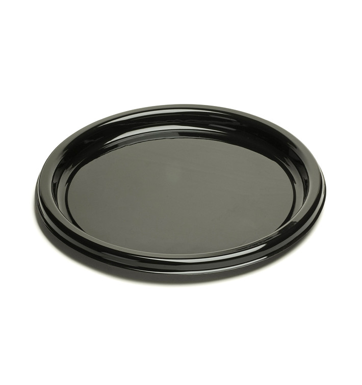 Plateau en Plastique Rond Noir 46 cm (50 Utés)