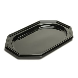 Plastic schotel Achthoekig zwart 27x19 cm (50 stuks)