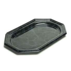 Plateau en Plastique Octogonal Marbré 46x30 cm (5 Utés)