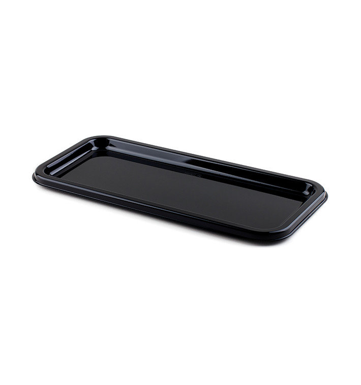Plateau Plastique Rectangulaire Noir 35x16 cm (50 Utés) Plateau Plastique Rectangulaire Noir 35x16 cm (50 Utés)
