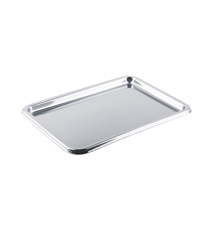 Plateau Plastique Rectangulaire Argenté 35x24 cm (50 Utés) Plateau Plastique Rectangulaire Argenté 35x24 cm (50 Utés)