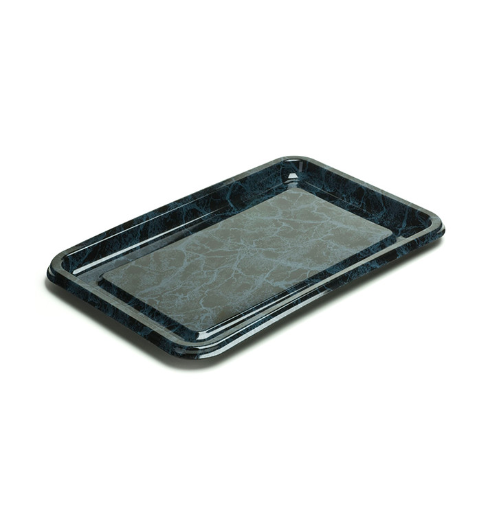 Plateau Plastique Rectangulaire Marbré 46x30 cm (5 Utés) Plateau Plastique Rectangulaire Marbré 46x30 cm (5 Utés)