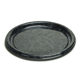 Assiette en Plastique Rond Marbré 23 cm (250 Utés)