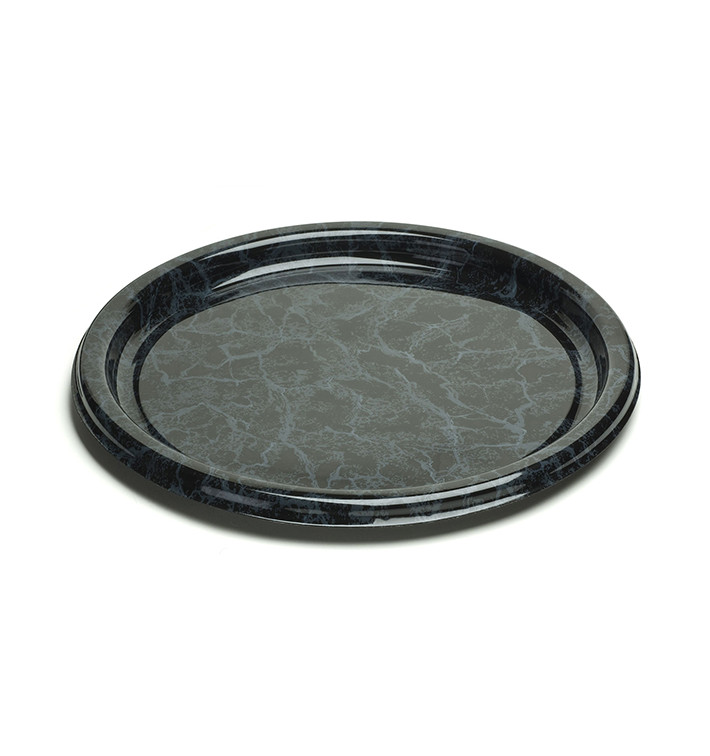 Plastic bord Rond vormig marmer 23Cm (250 stuks) Plastic bord Rond vormig marmer 23Cm (250 stuks)