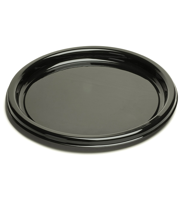 Assiette en Plastique Noire 26 cm (25 Utés)