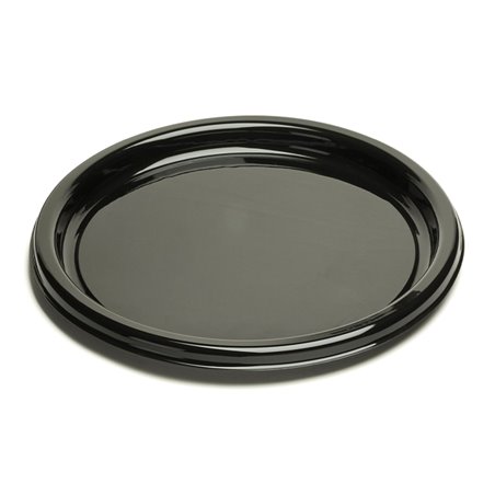 Assiette en Plastique Noire 26 cm (25 Utés)