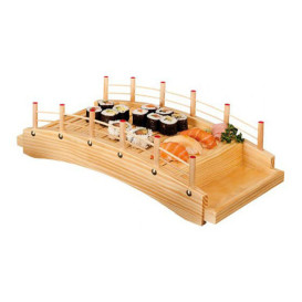 Pont en Bois pour Sushi 43x21,5x12,5cm (1 Uté)