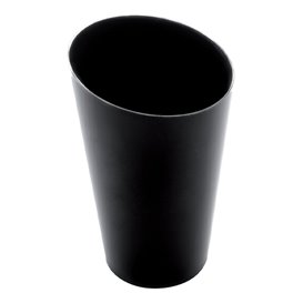 Plastic PS proefbeker Kegel vormig hoog zwart 70 ml (25 stuks) 
