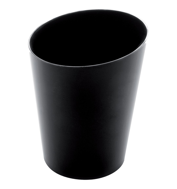 Plastic PS proefbeker Kegel vormig zwart 100 ml (10 stuks) 