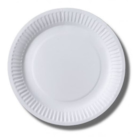 Assiette en Papier Biocoated Blanc Ø18cm (1000 Unités)